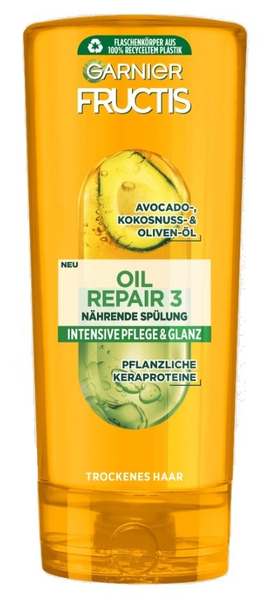 

Garnier Fructis Oil Repair, Питательный кондиционер для сухих, поврежденных волос с маслами оливы, авокадо и ши, 200 мл