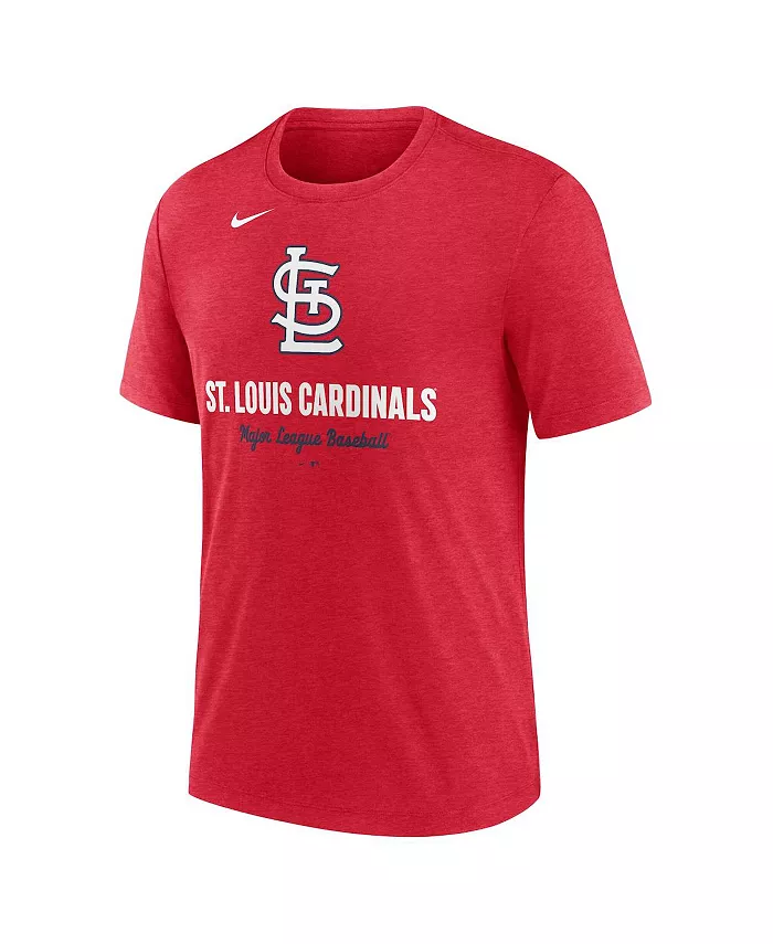 Мужская футболка Heather Red с логотипом St. Louis Cardinals, трикотаж из смесовой ткани Nike — фото 2