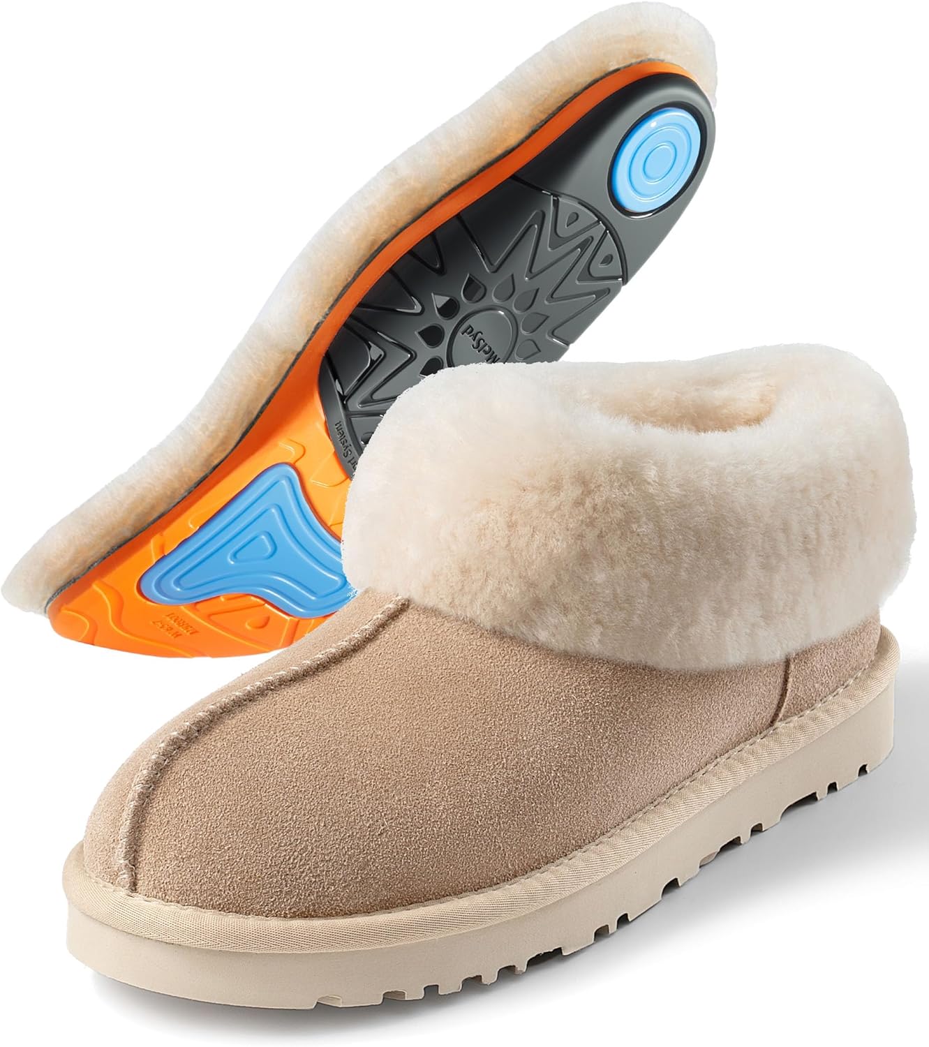 

MelSyd 100 австралийские тапочки из овчины с поддержкой свода стопы - теплые и сверхмягкие термоменюсли-мокасины на каждый день для женщин и мужчин, для дома и улицы Mel&Syd, Arch-sand