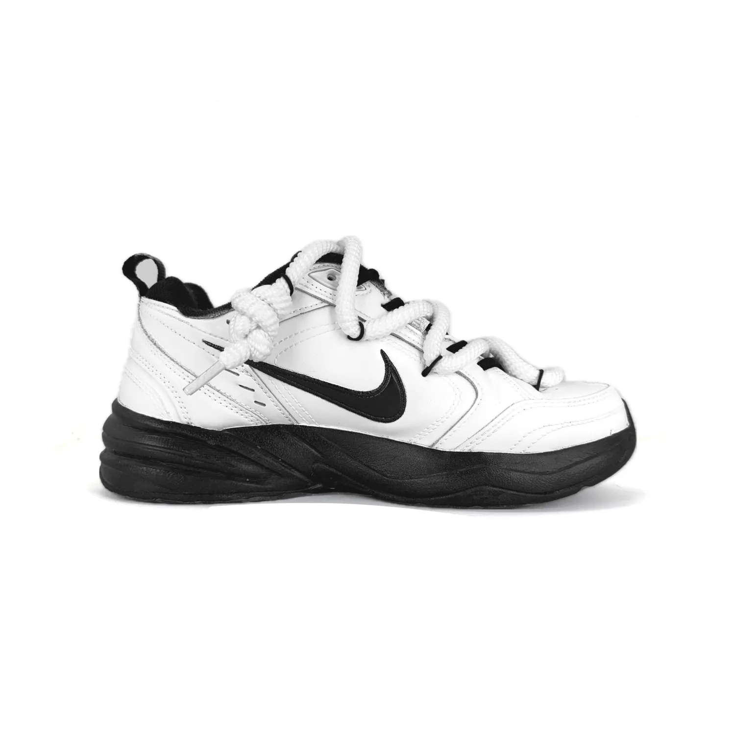 Nike Air Monarch 4 Slip Resistant Abrasion Resistant Low top Chunky Sneakers Unisex Black White — фото 3