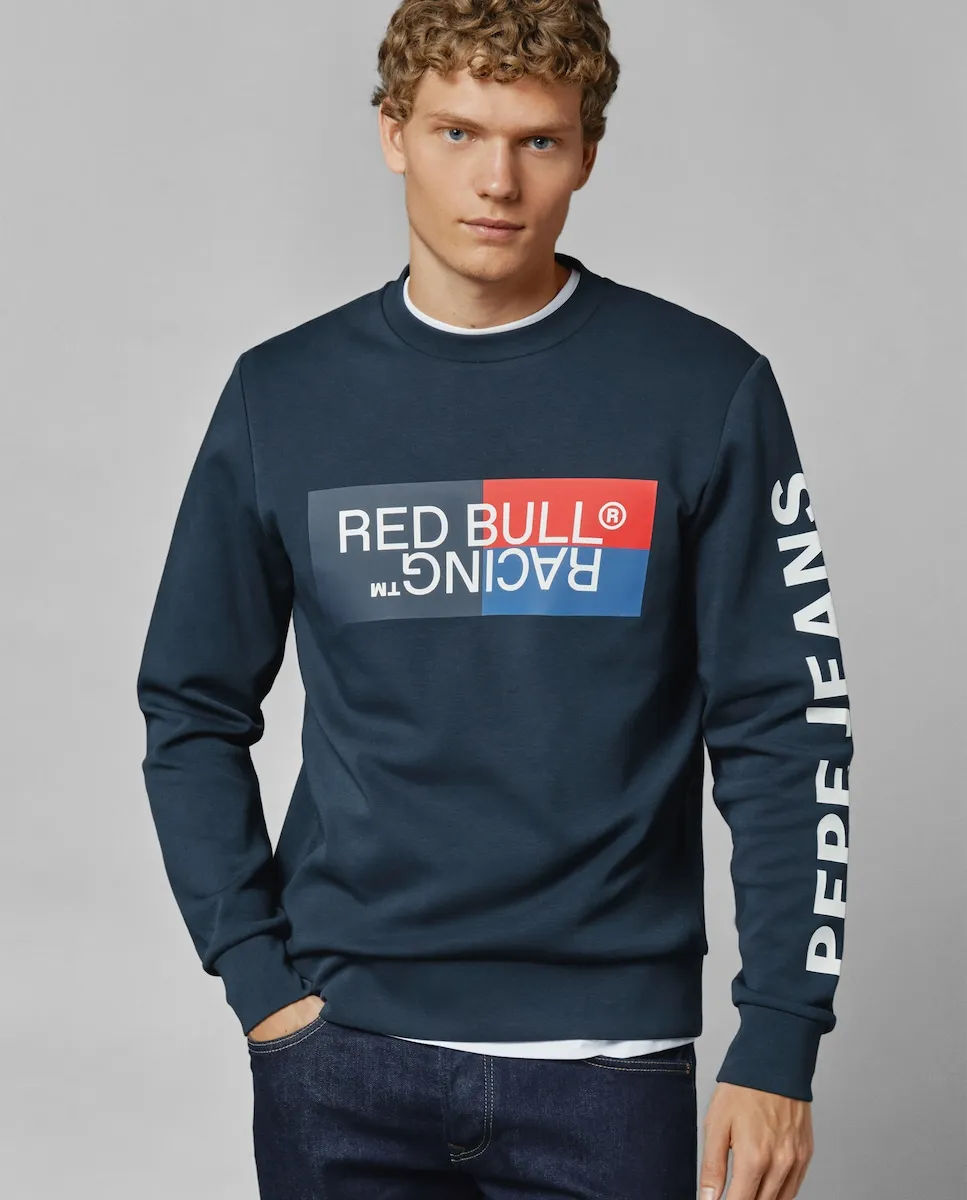 

Толстовка унисекс с круглым вырезом и принтом логотипа Pepe Jeans, темно-синий