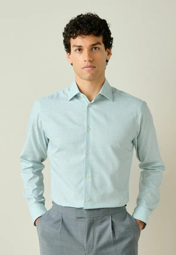 Рубашка Next, light green gingham, светло-зеленый в клетку