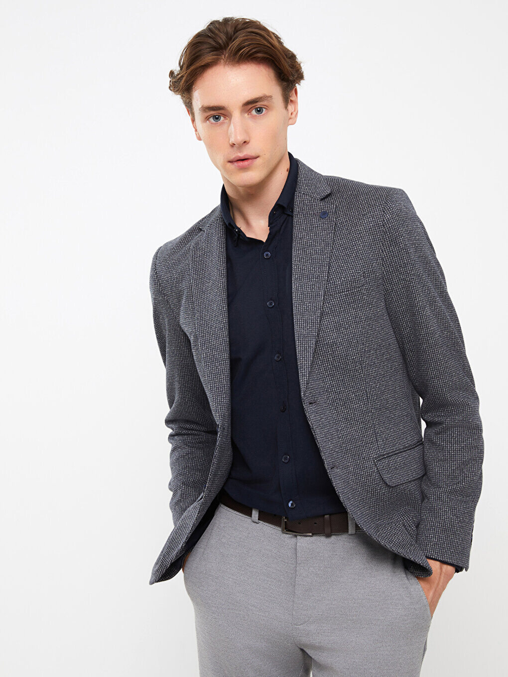 

Мужской пиджак Slim Fit LCWAIKIKI Classic, плед индиго