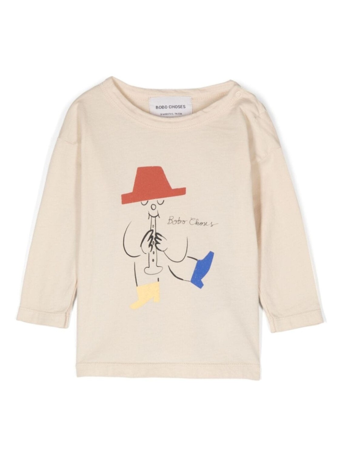 

Bobo Choses футболка с изображением игрока на волшебной флейте, нейтральный цвет