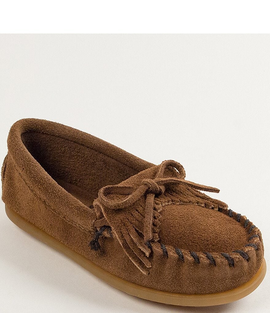 

Детские замшевые мокасины Minnetonka Kilty с плетением (для малышей), коричневый
