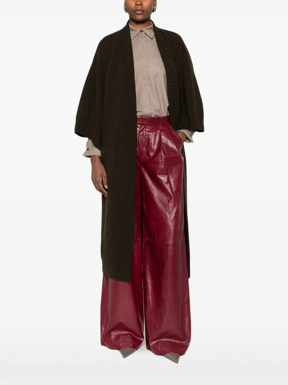 Кардиган-пальто с укороченными рукавами Max Mara, зеленый — фото 2