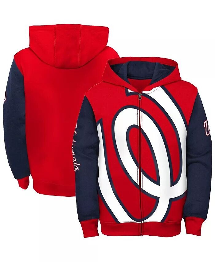 

Толстовка с капюшоном на молнии для мальчиков Red Washington Nationals Outerstuff