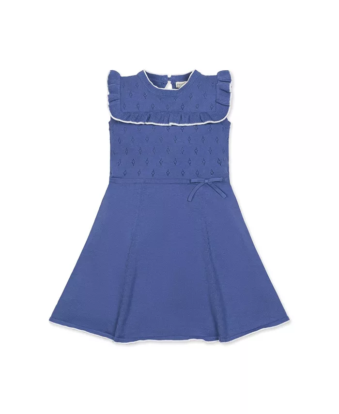 

Детское платье-свитер с кружевным вырезом и без рукавов, для девочек Hope & Henry, синий