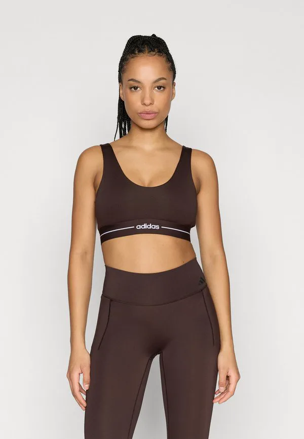 Спортивный бюстгальтер q1 hyg ls средней поддержки Adidas Performance, Aurora Coffee