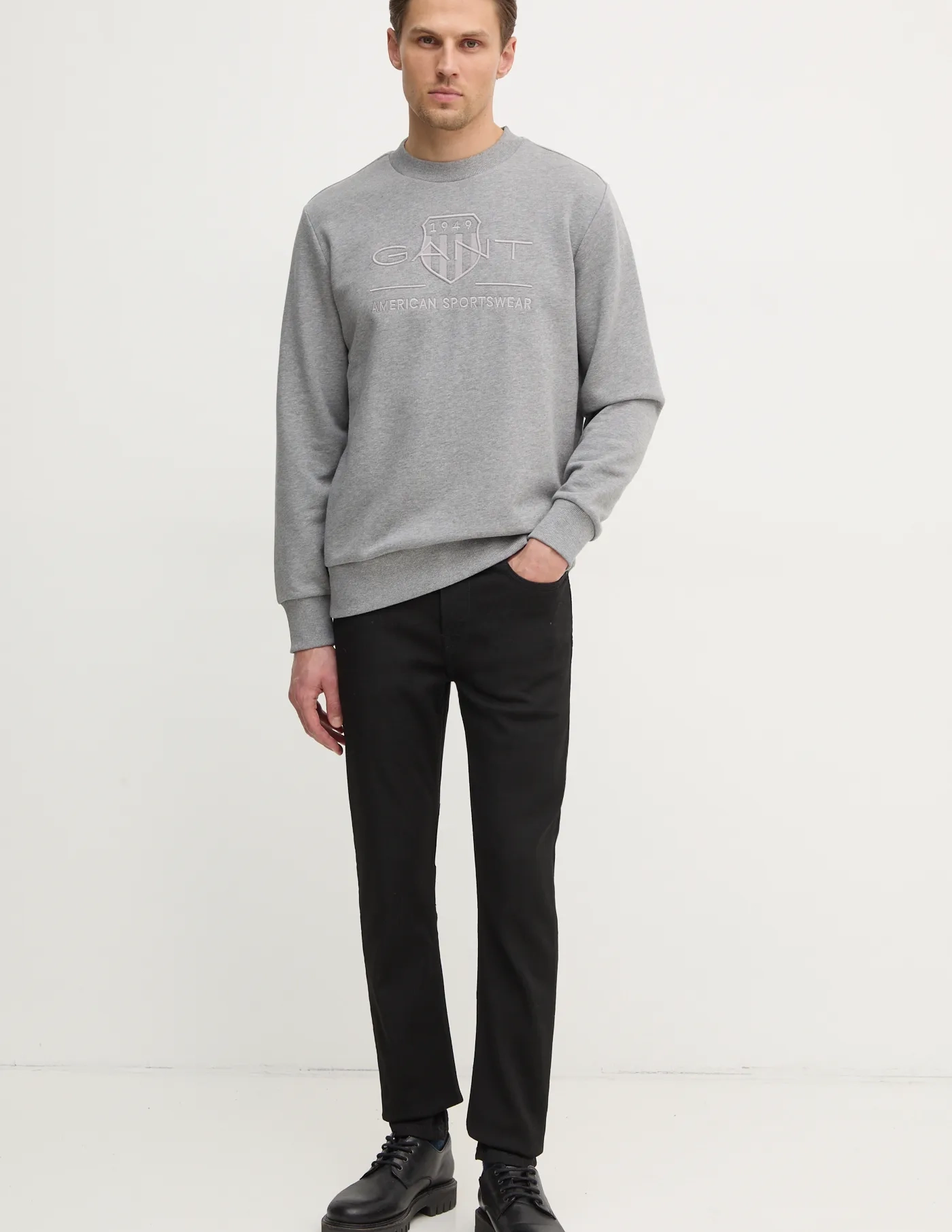 

Хлопковая толстовка Gant, серый