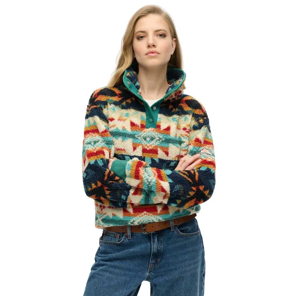 

Толстовка Superdry Super Soft Printed Henley, разноцветный