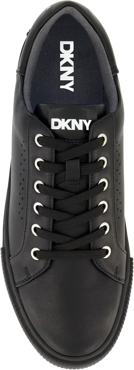 Мужские кроссовки DKNY с двухцветной зубчатой подошвой, круглым носком и шнуровкой, черный — фото 4