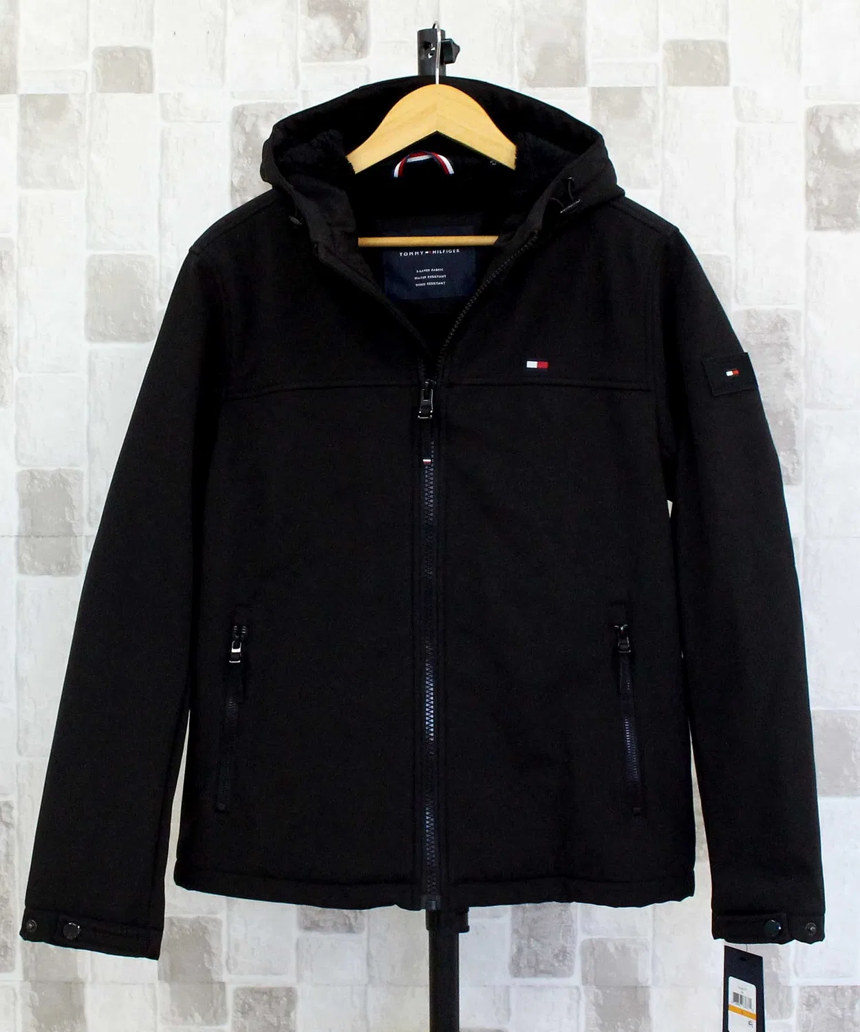 Софтшелл флисовая куртка с капюшоном Tommy Hilfiger оливковый — фото 2