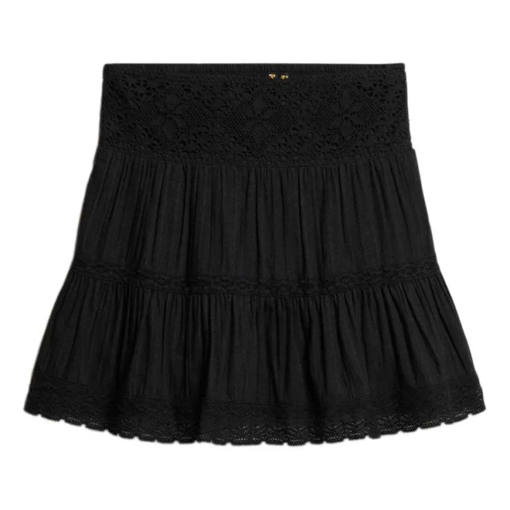 

Юбка Superdry Ibiza Lace Mix short skirt, черный