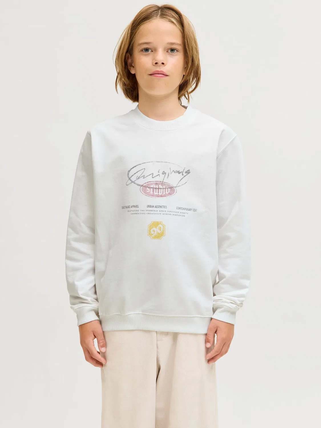 Свитшот с принтом JACK & JONES Junior, cloud dancer — фото 2