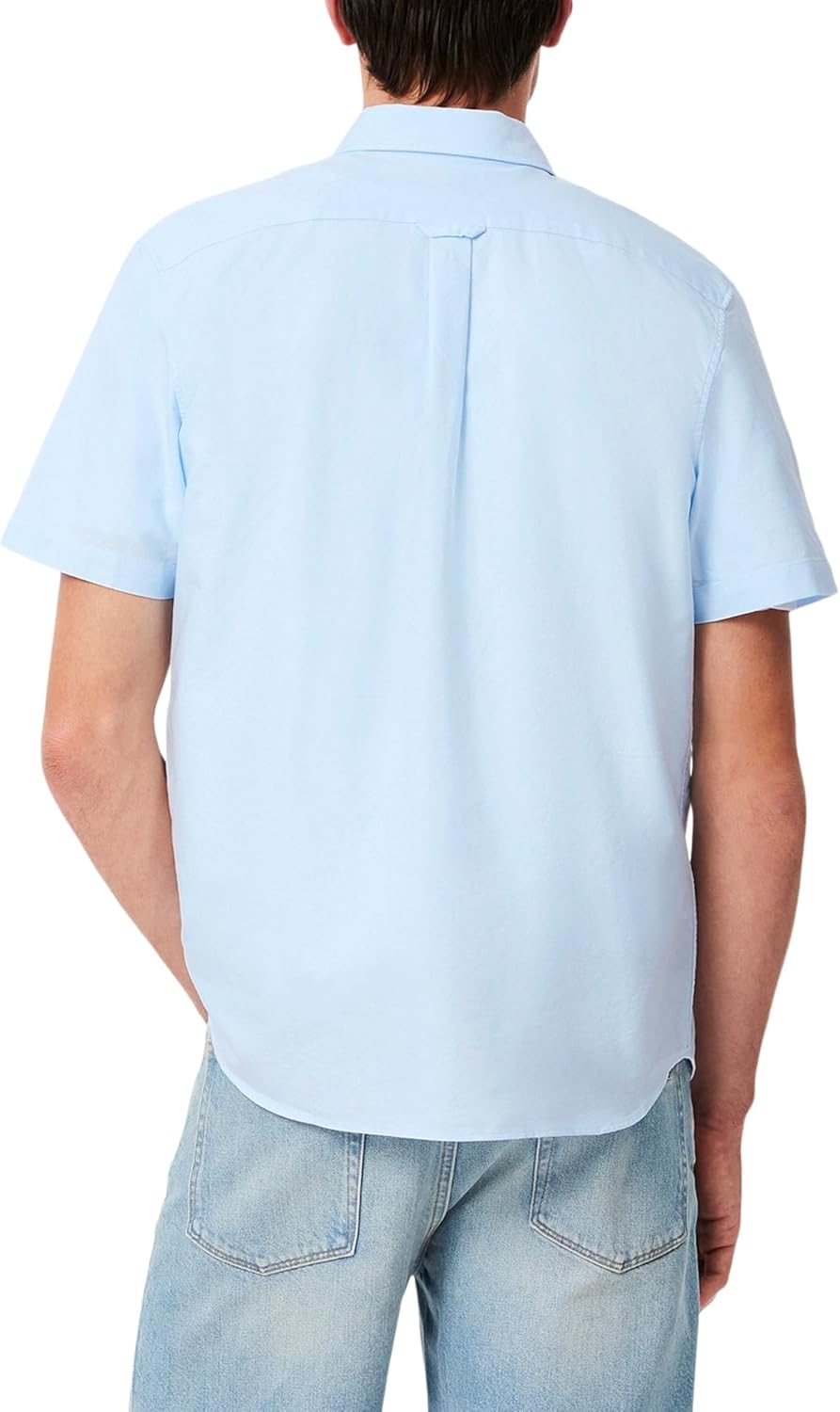 Мужская рубашка Lacoste из основной коллекции, стандартного кроя, с коротким рукавом, однотонная., White/Overview — фото 3