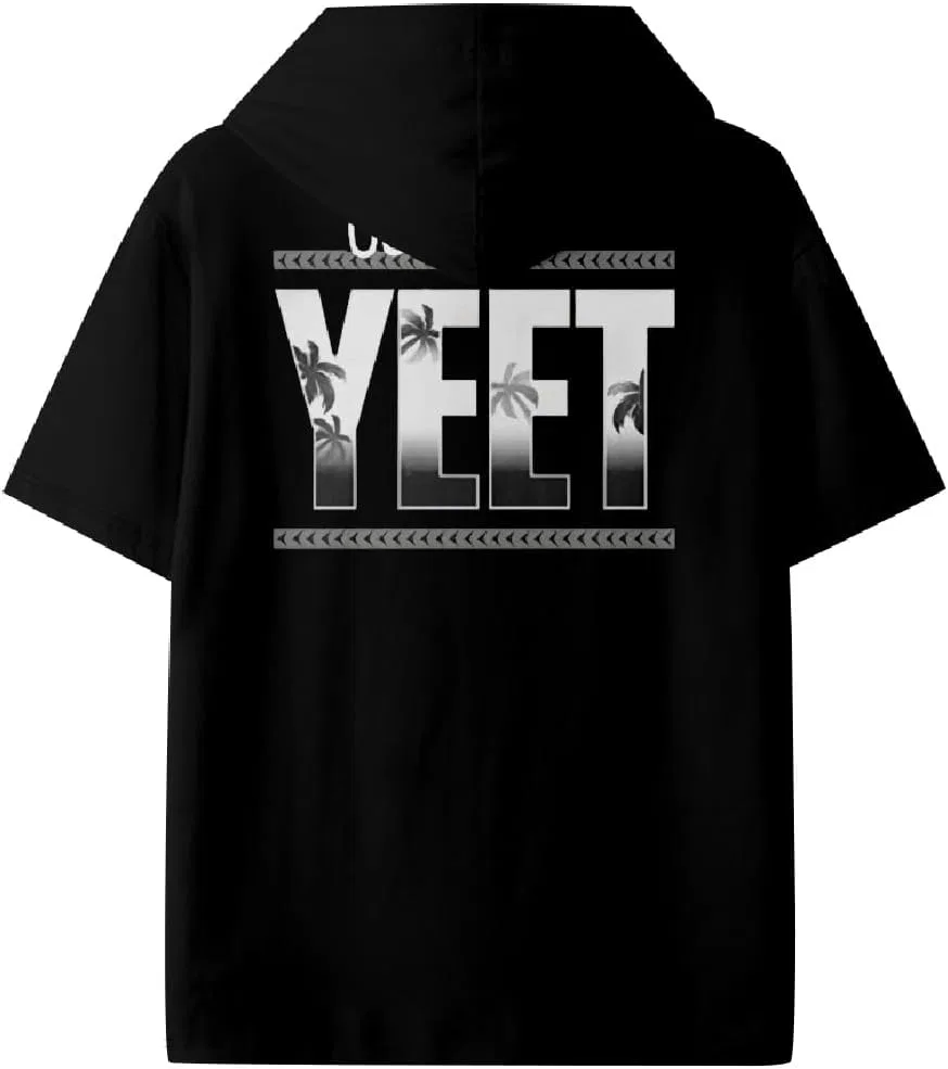 DIULEILAOMOU Футболка с капюшоном и коротким рукавом Jey USO Four Letters One Word Merch для спорта, тренажерного зала, женская и мужская, для активного отдыха, уличная одежда, черный — фото 3