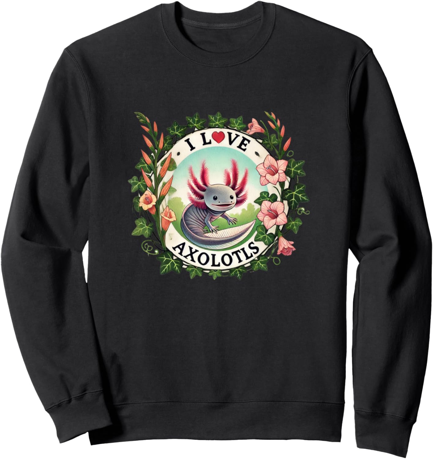 

Изображение аксолотлей. Забавный дизайн с аксолотлями. Толстовка Axolotl Lovers Snugg, черный