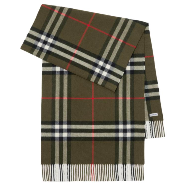 Burberry Кашемировый вязаный шарф женский зелёный, Green — фото 3