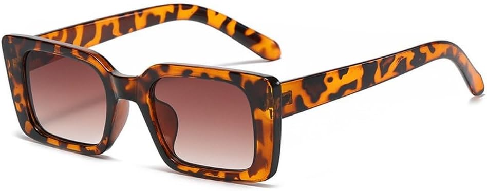

Популярные модные солнцезащитные очки маленького прямоугольного размера для женщин, ретро-очки с леопардовым принтом, солнцезащитные очки UV400 для мужчин, трендовые квадратные солнцезащитные очки SKFGNX, Leopard Tea Gradient