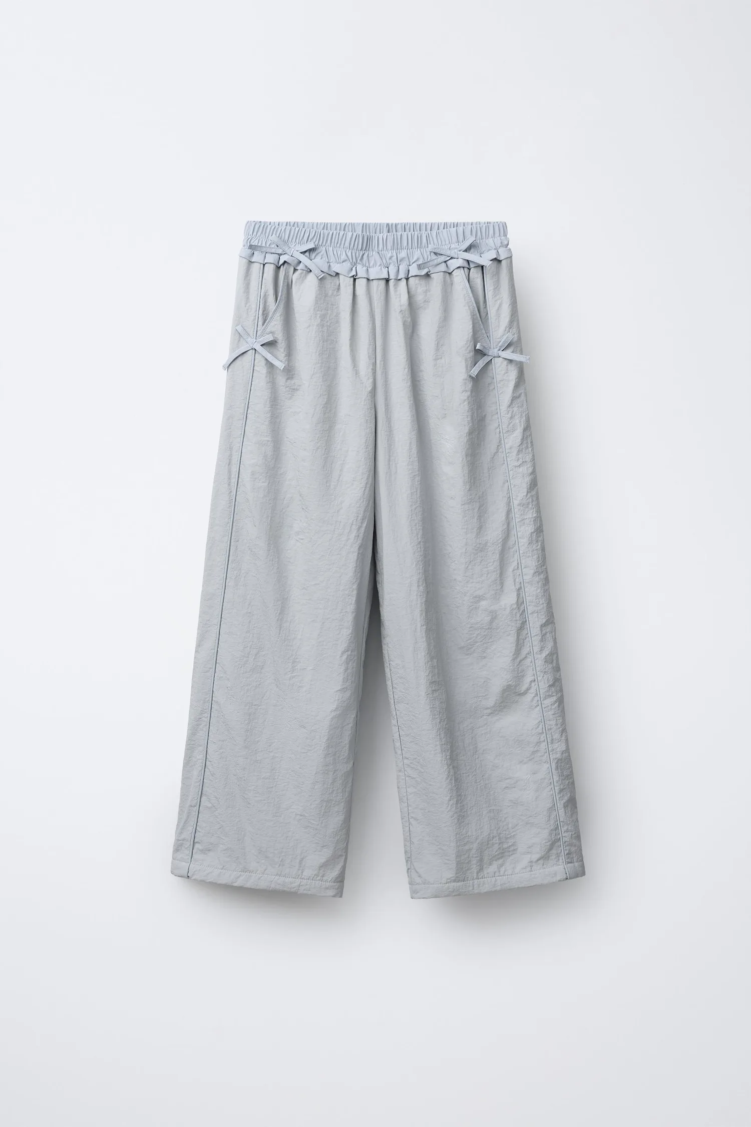 Нейлоновые брюки с бантиками и флисовой подкладкой Zara, серый