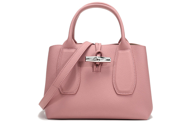

Кожаная сумка через плечо Cow Leather One Shoulder Handbag Trumpets винтажный розовый LONGCHAMP