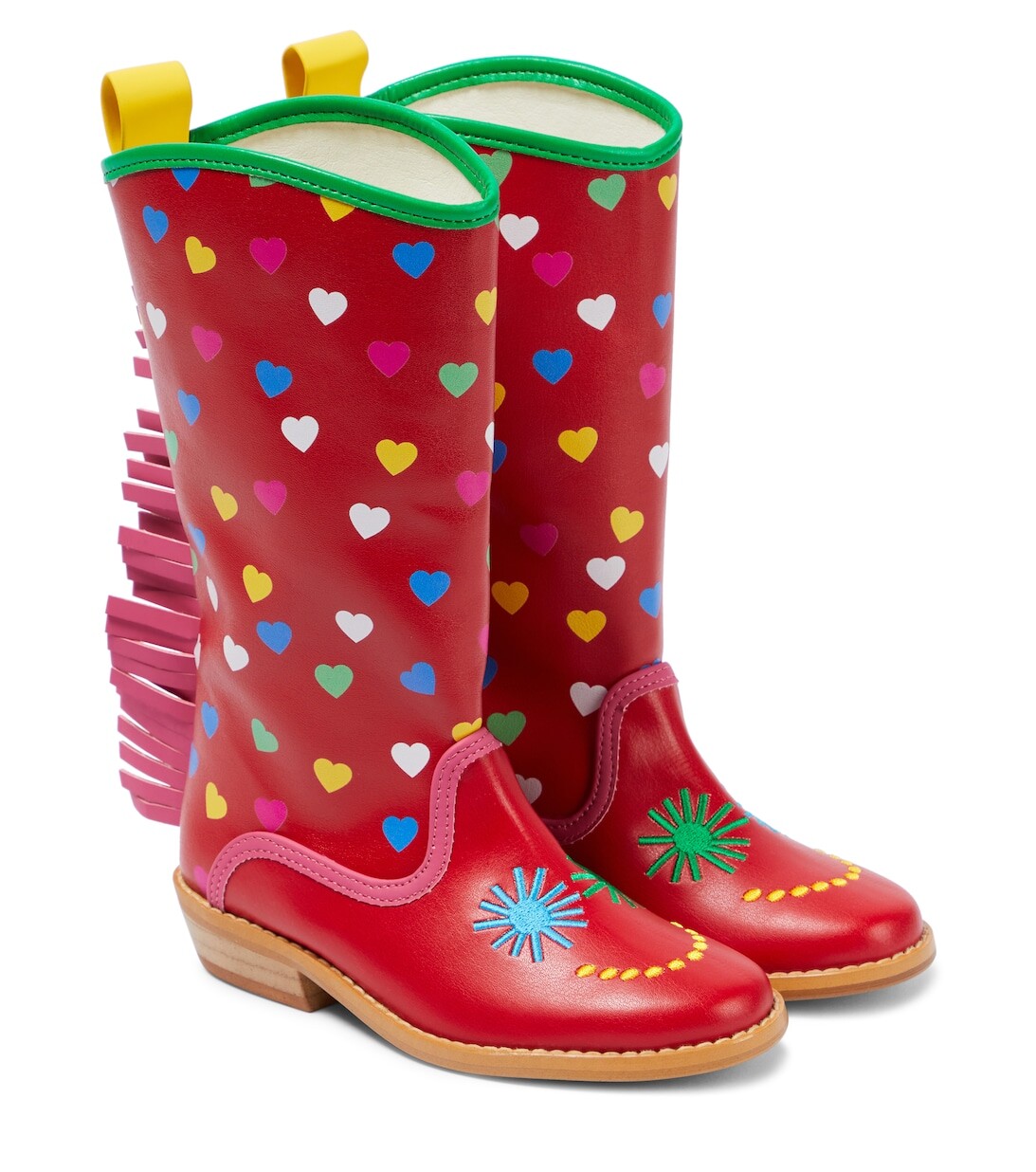 

Резиновые резиновые сапоги с бахромой Stella McCartney Kids, красный