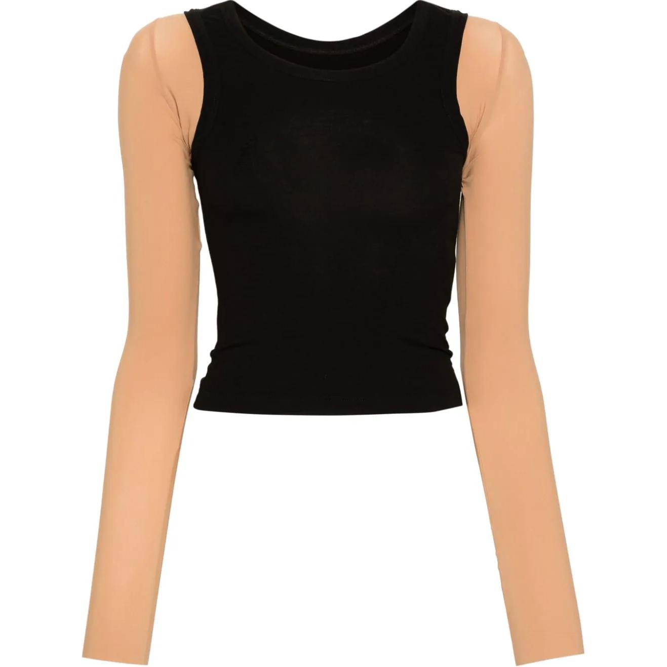 

Топ с числовым принтом MM6 Maison Margiela, черный/бежевый