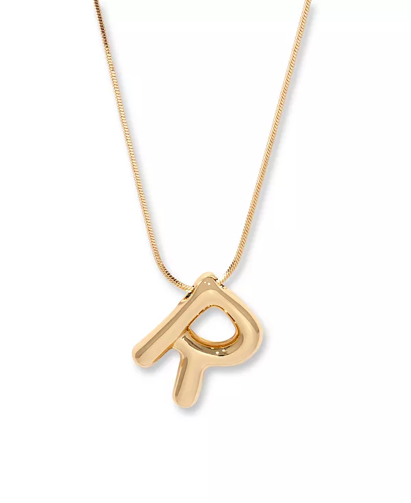 

Позолоченное короткое ожерелье с подвеской в виде бабл-инициала Пиппы Brook & York, gold-r