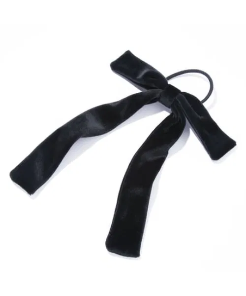 Резинка для волос Opera Pony, велюр, бант, IRIS47, тёмно-синий — фото 2
