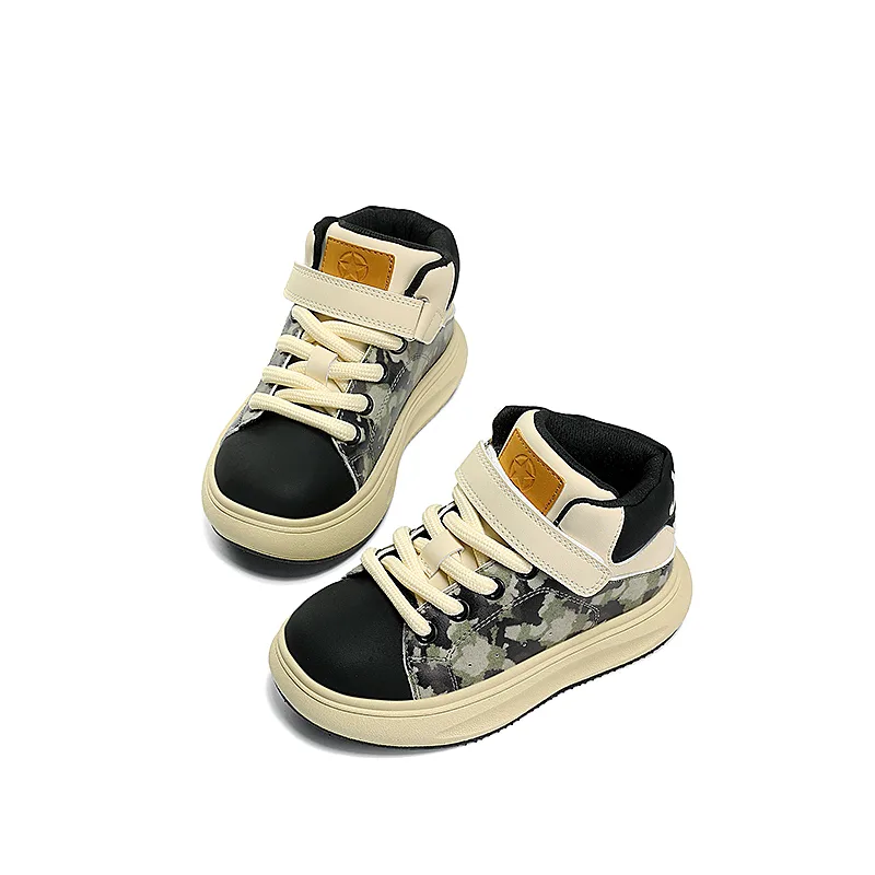 Jeep Высокие детские скейтерские кроссовки black beige kids' — фото 4