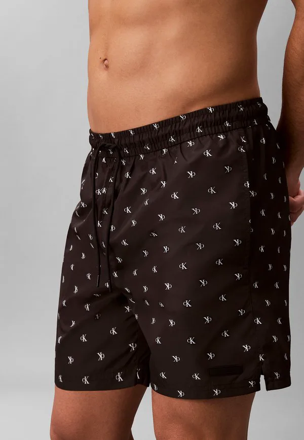 Плавки средней длины с завязками на поясе, базовые модели. Calvin Klein Swimwear, Diamond Logo Black — фото 4