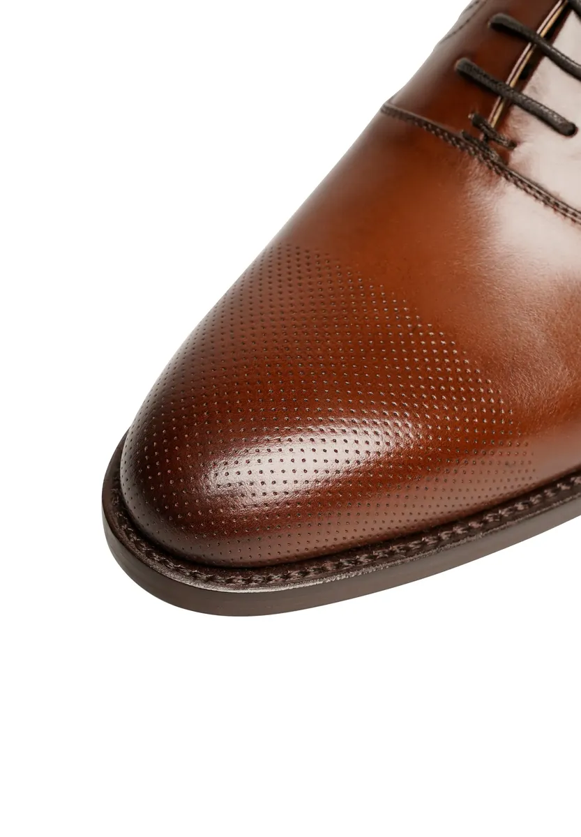 Туфли Henry Stevens на шнуровке "Marshall CO business Shoes", мужские полуботинки кожаные ручной работы, костюмные туфли, коричневый — фото 3