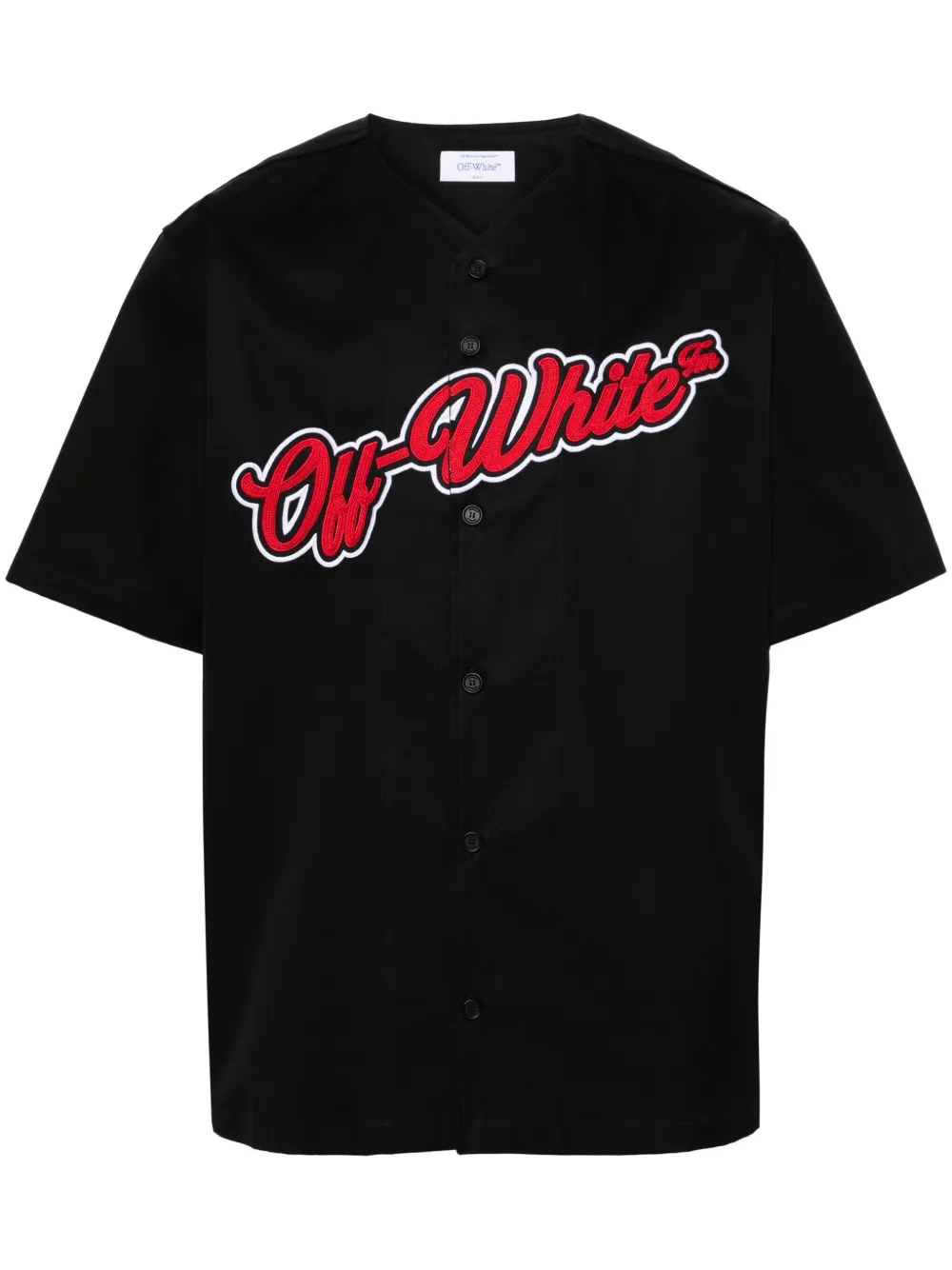 

Рубашка с вышитым логотипом OFF-WHITE, черный
