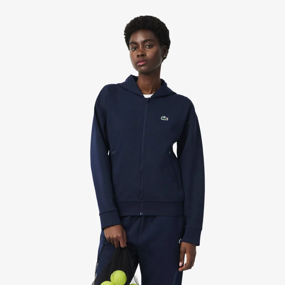 Толстовка Lacoste тренировочная на молнии, тёмно-синяя