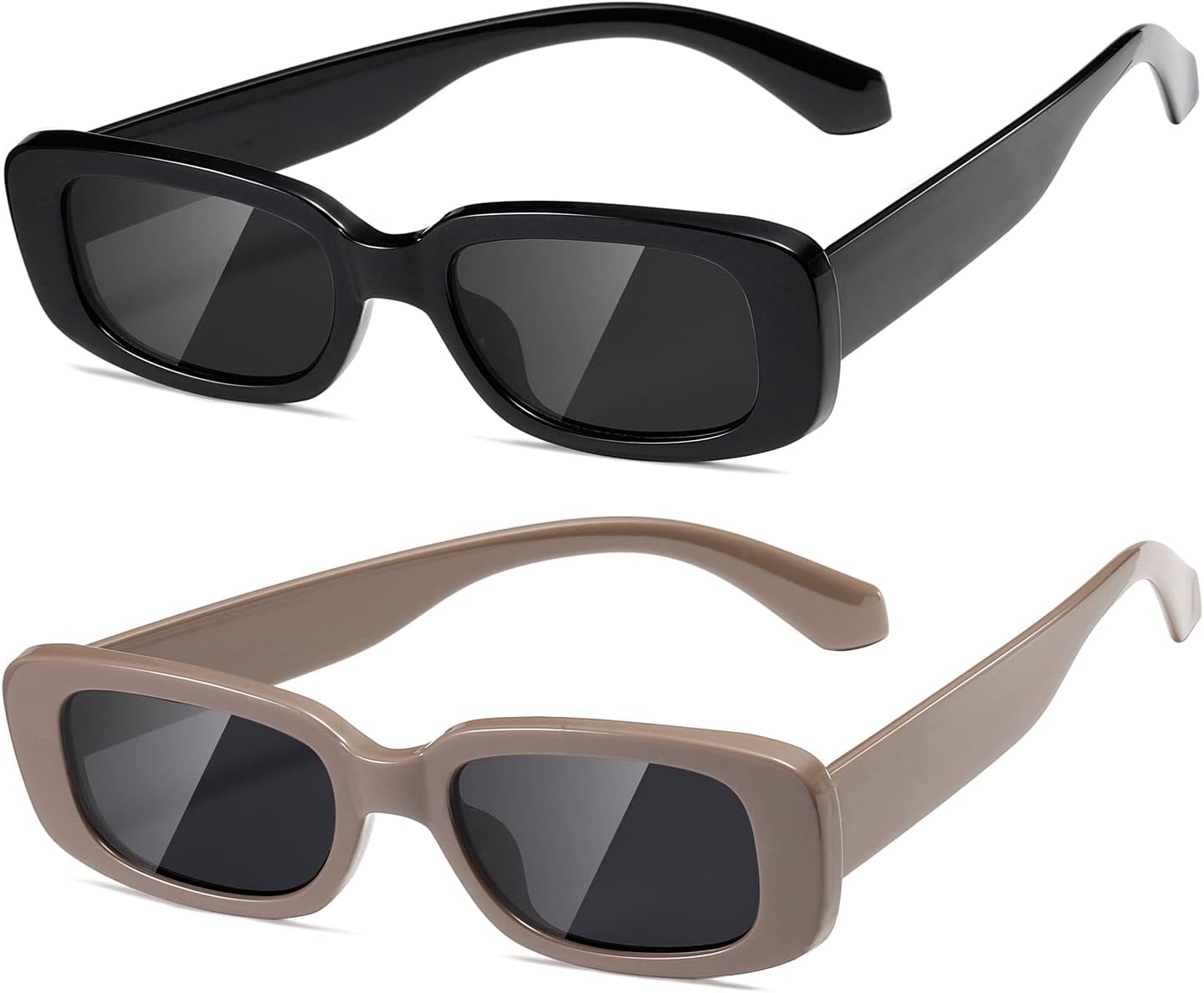 

Солнцезащитные очки Kimorn прямоугольной формы для женщин и мужчин, модные ретро-очки в стиле 90-х, защита от УФ-излучения UV 400, квадратная оправа, K1200, Black Frame Grey Lens+light Coffee Frame Grey Lens