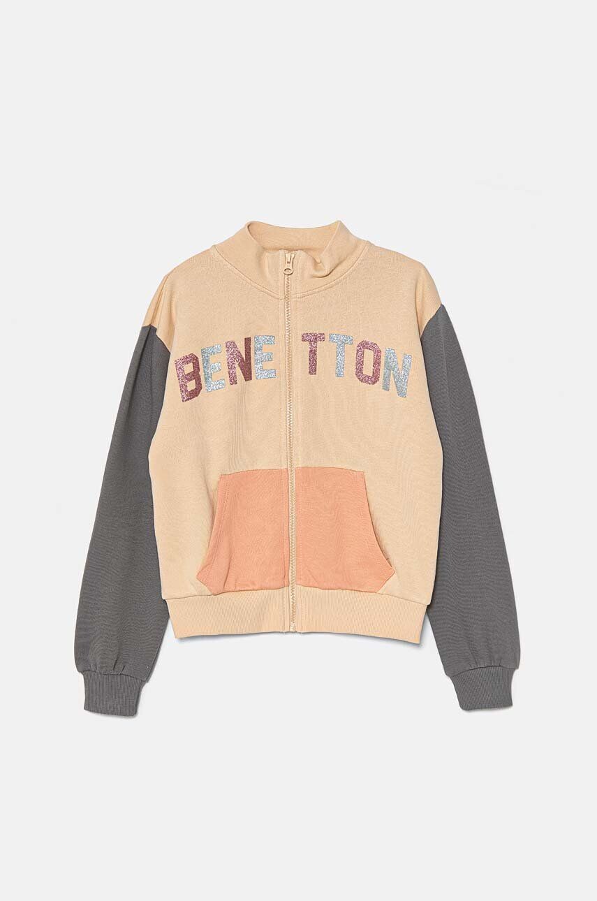 

Хлопковая толстовка United Colors of Benetton для мальчиков и девочек, бежевый