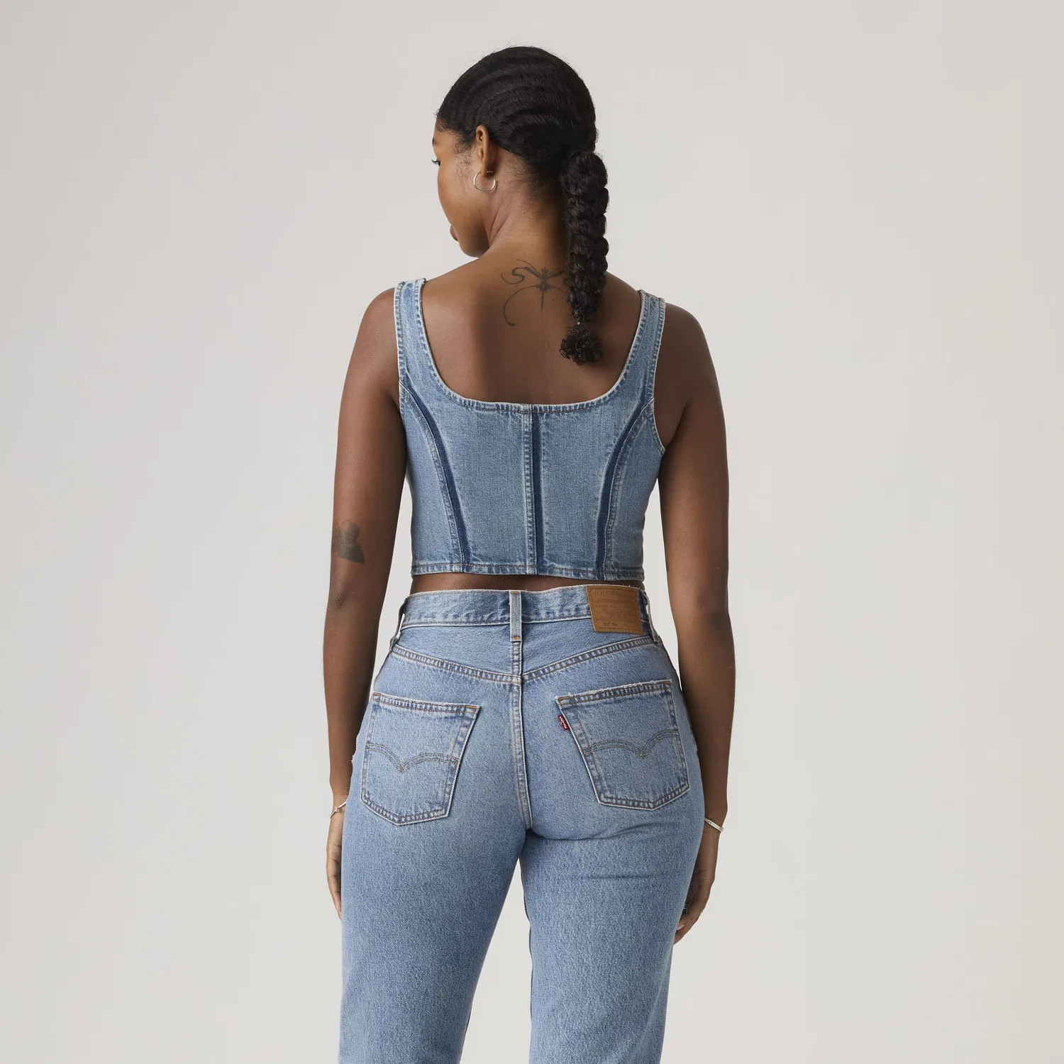 Топ-бюстье с молнией и швом Levi's, Medium Wash — фото 4