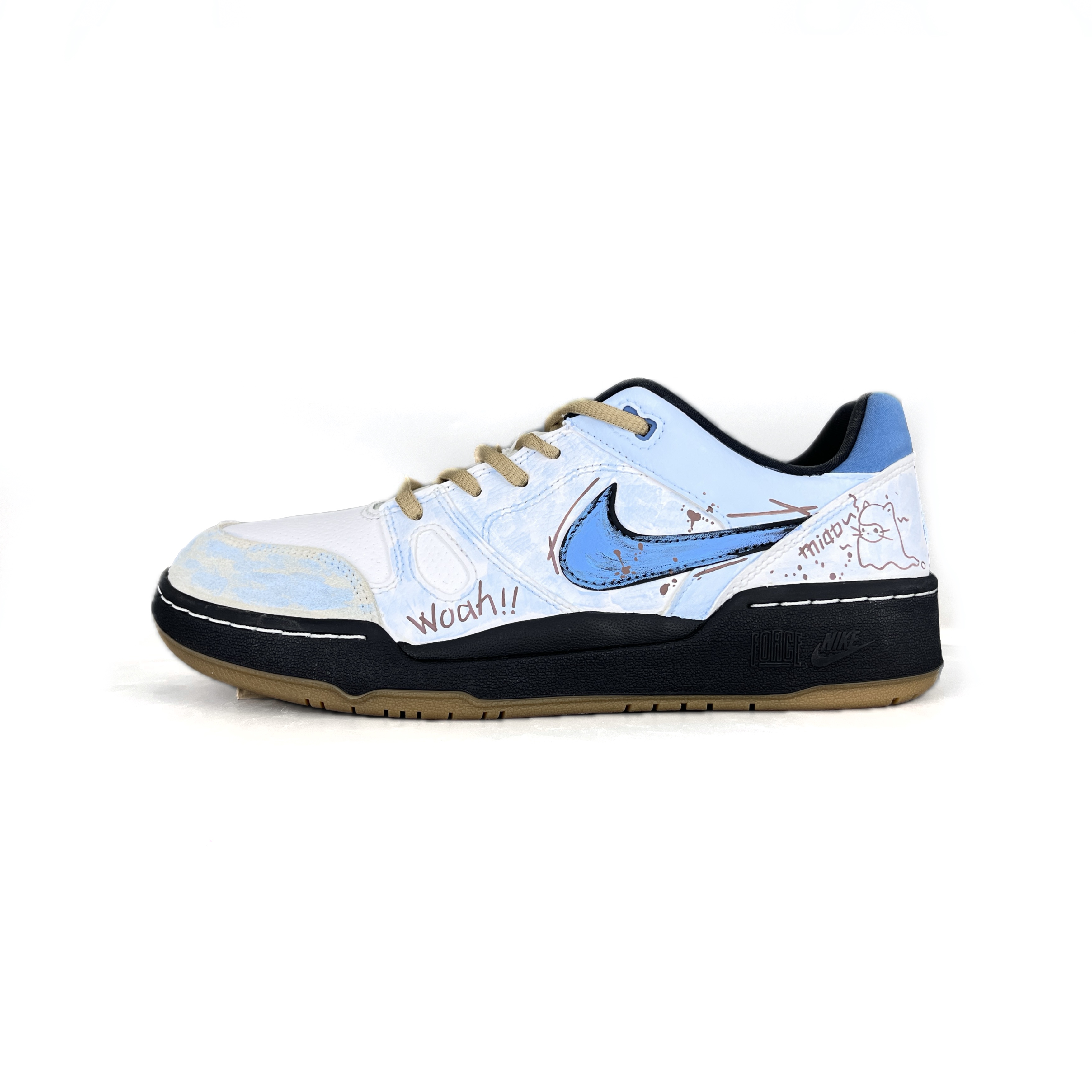 

Nike Кроссовки для скейтбординга Full Force, быстросохнущие, износостойкие, с низким верхом, светло-синие, мужские
