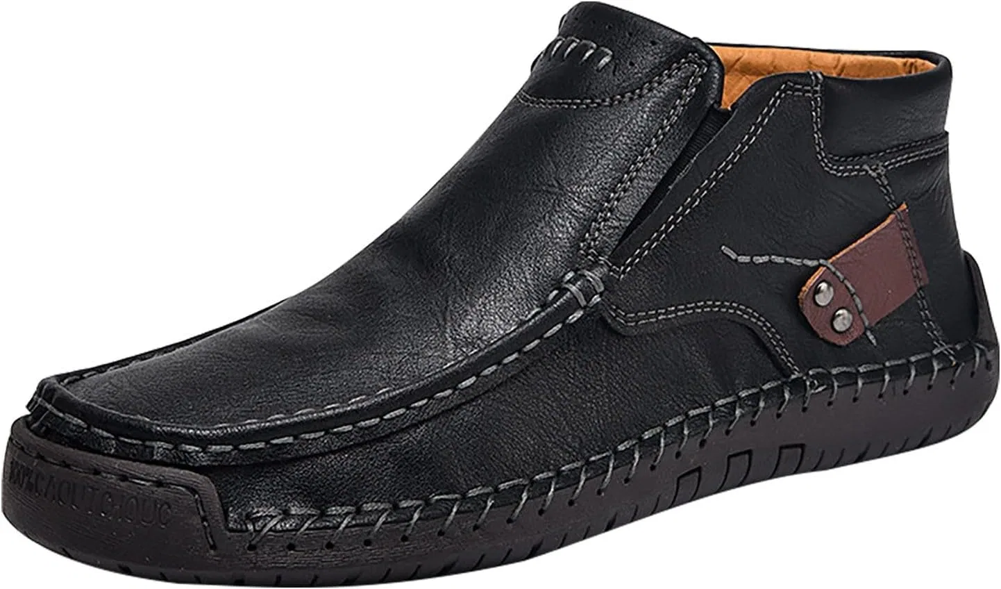 Туфли Herren Business High Top Freizeitschuhe Leichte Kleid Erfrischende Stiefel Klassisch Gehen Autofahren Reisen Outdoor Ski Schuhe Herren 43 Generic, Schwarz