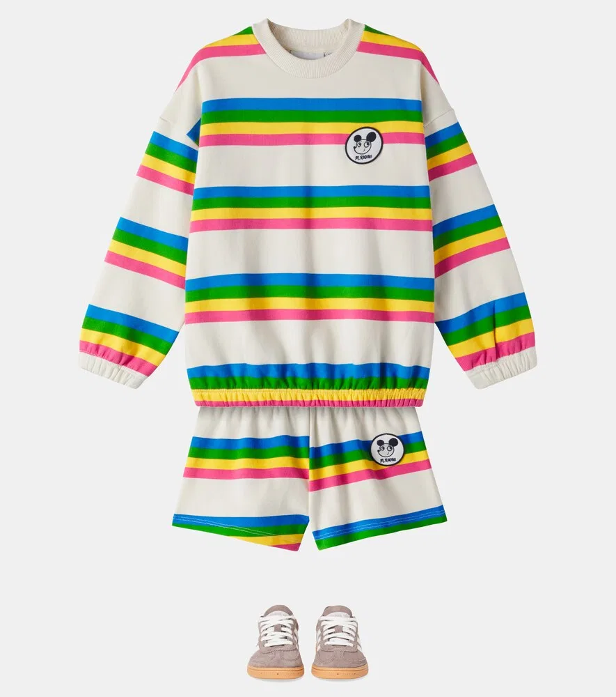 Полосатая хлопковая трикотажная толстовка Ritzratz Mini Rodini, мультиколор — фото 2
