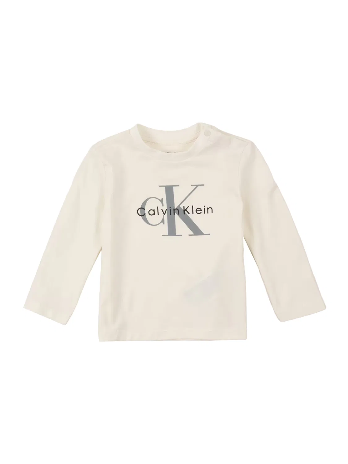 Рубашка Calvin Klein Jeans Regular Shirt Newborn Long Sleeve Logo бежевого цвета с длинным рукавом