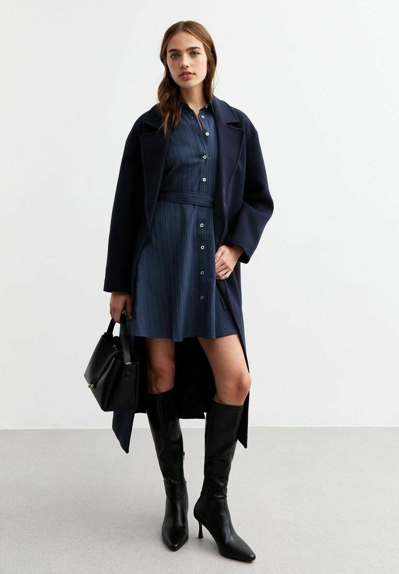 

Платье-рубашка BELTED New Look, темно-синий