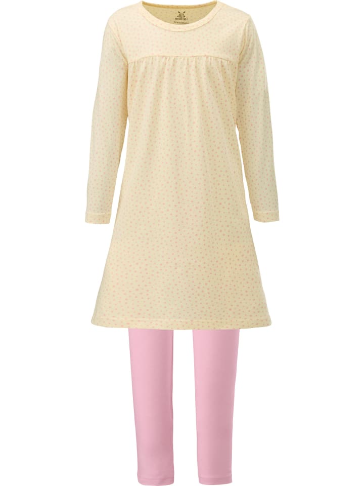

Детская ночная рубашка из одинарного джерси с леггинсами кремового цвета Erwin Müller
