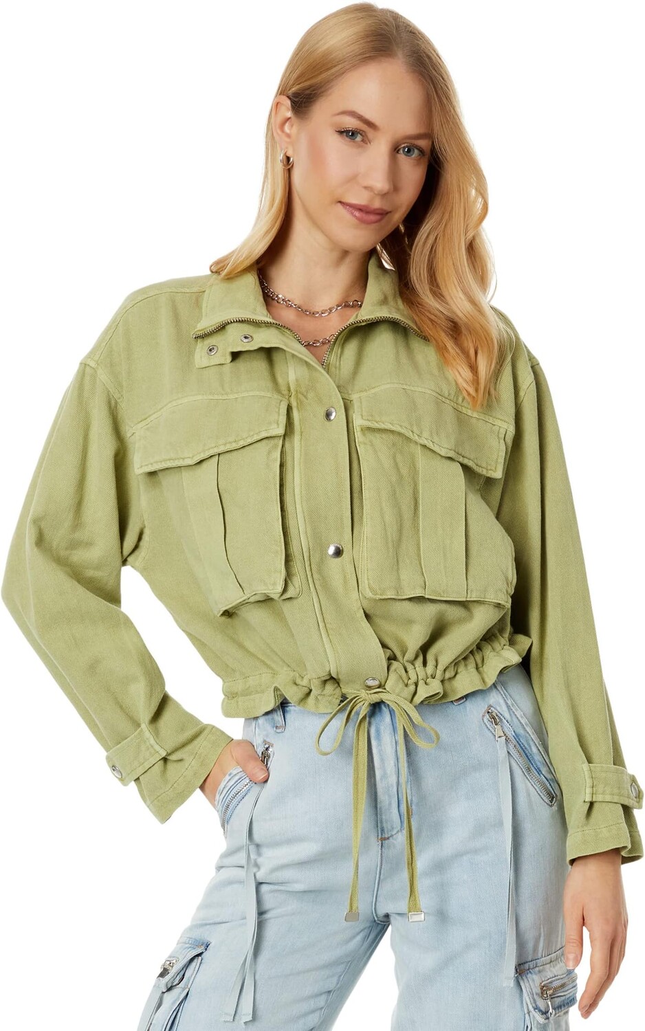 

Куртка Blank NYC Linen Utility Jacket in Green Light, цвет Green Light