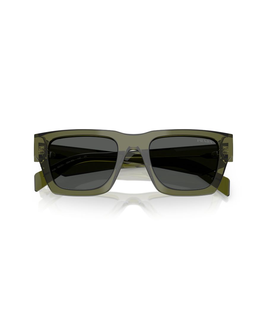 Мужские солнцезащитные очки большого размера, PR A06S PRADA, Transparent Military — фото 2