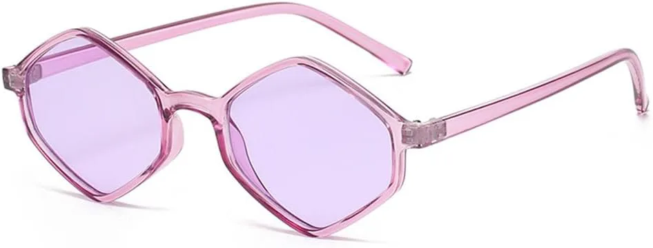 

Женские солнцезащитные очки в винтажном стиле неправильной формы, маленькая оправа, защита от УФ-излучения UV400, тонкая оправа, цветные линзы KTUCN, Purple