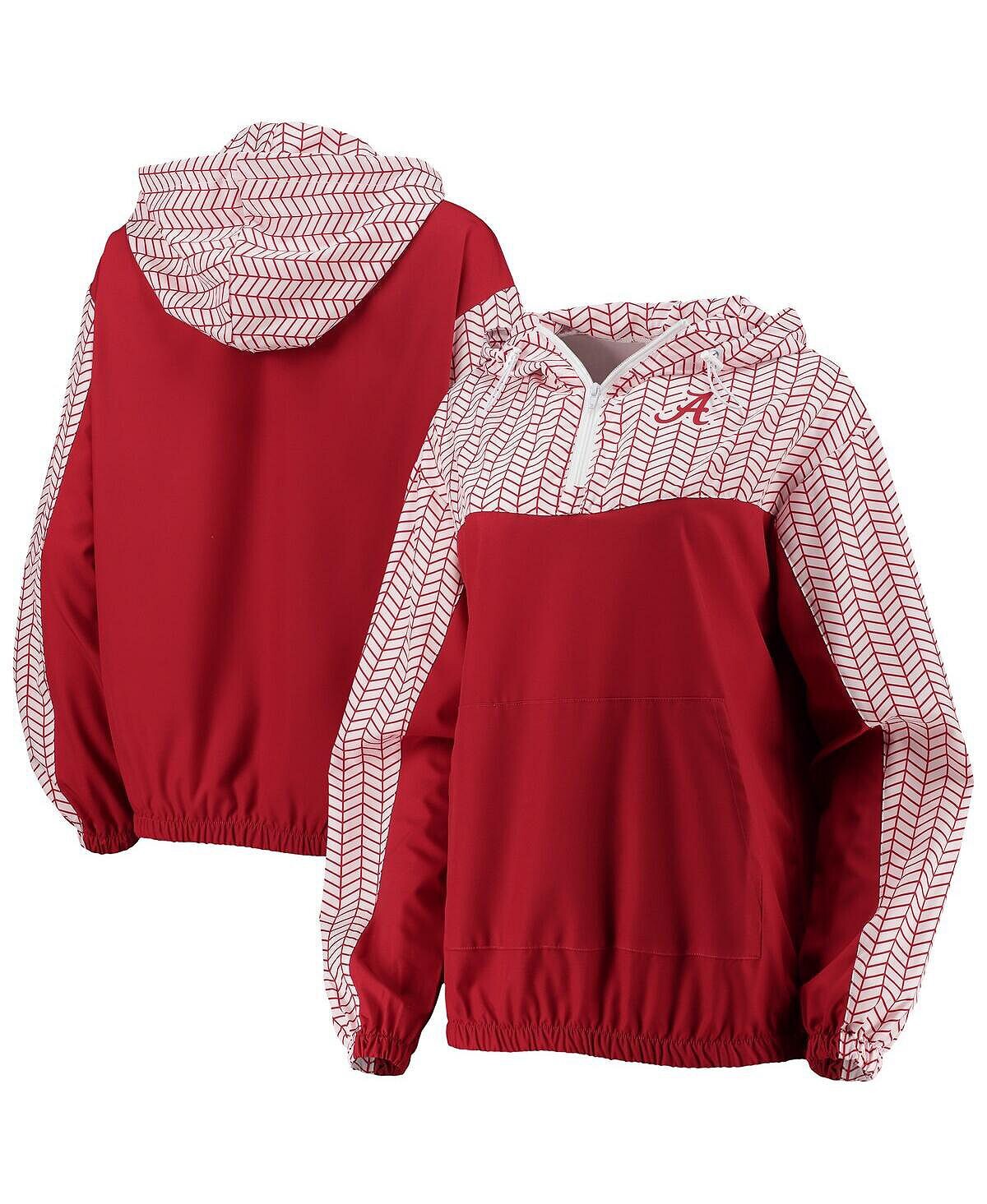 

Женская куртка с капюшоном Crimson Alabama Crimson Tide Chevron Swishy с молнией четверти ZooZatz