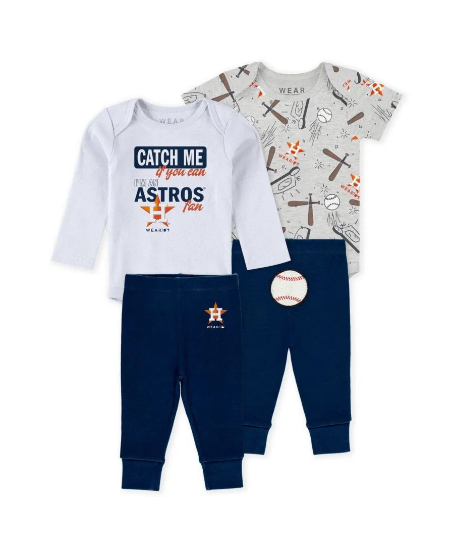 Комплект из боди и штанишек Turn Me Around с символикой команды Houston Astros для мальчиков и девочек, серый/белый/темно-синий Wear By Erin Andrews