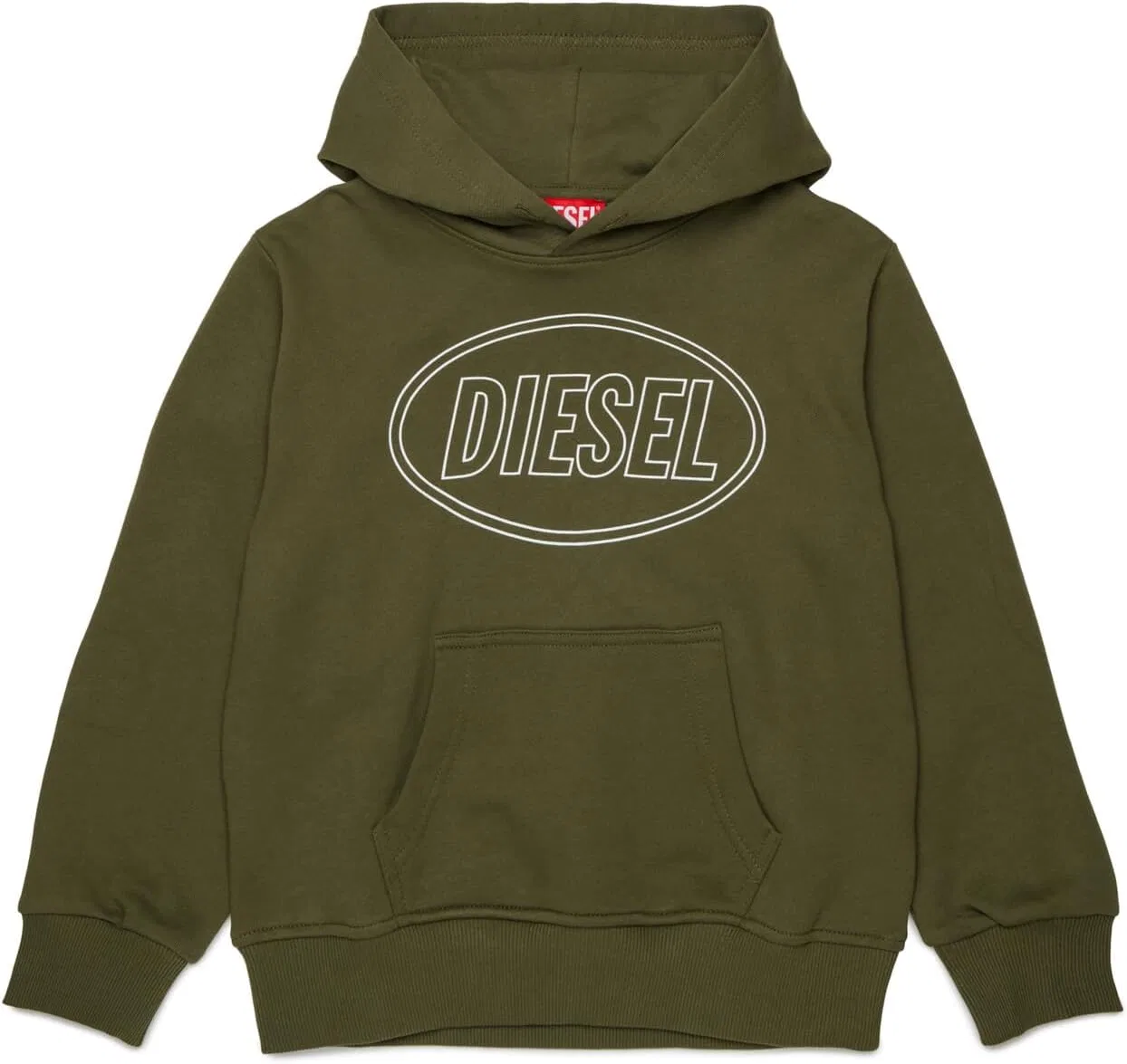 Толстовка с капюшоном с логотипом Diesel, Military Green